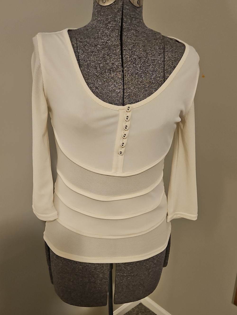 Adidas X Stella McCartney Henly Style Mesh And Ribbed Top